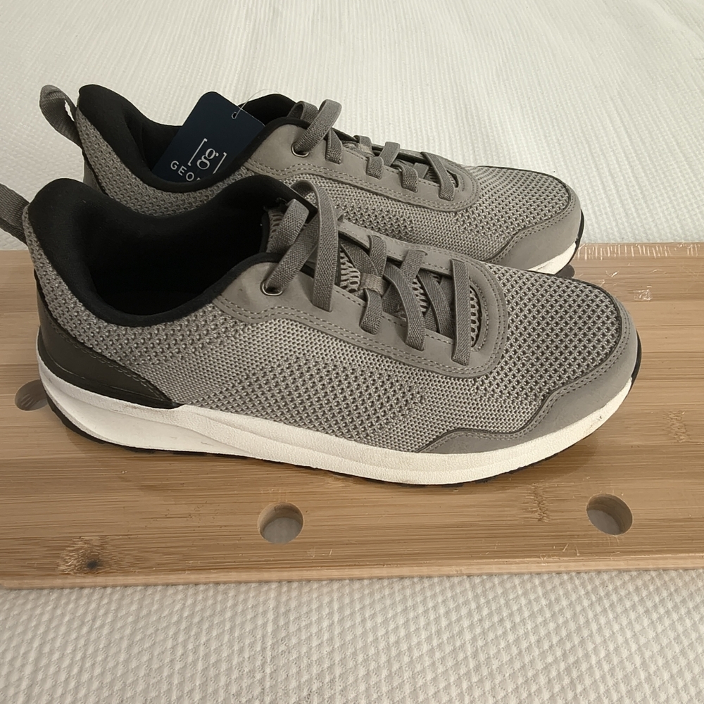 George Men's Knit Casual Shoes Sneakers Gray Size 9 New Without Box
